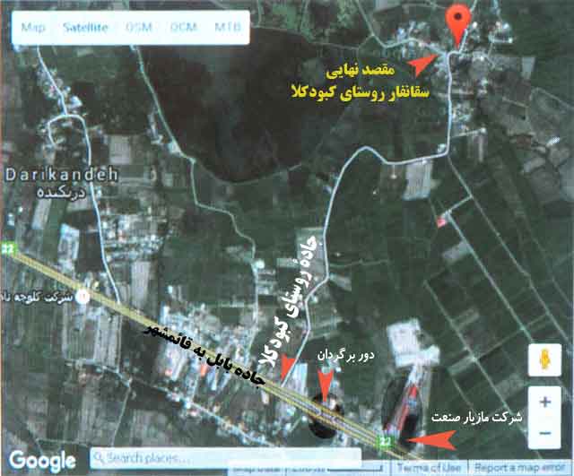 نقشه هوایی سقانفار روستای کبودکلا جهت برگزاری کارگاه خلاقیت کودک آموزشگاه آزاد هنرهای تجسمی دانه